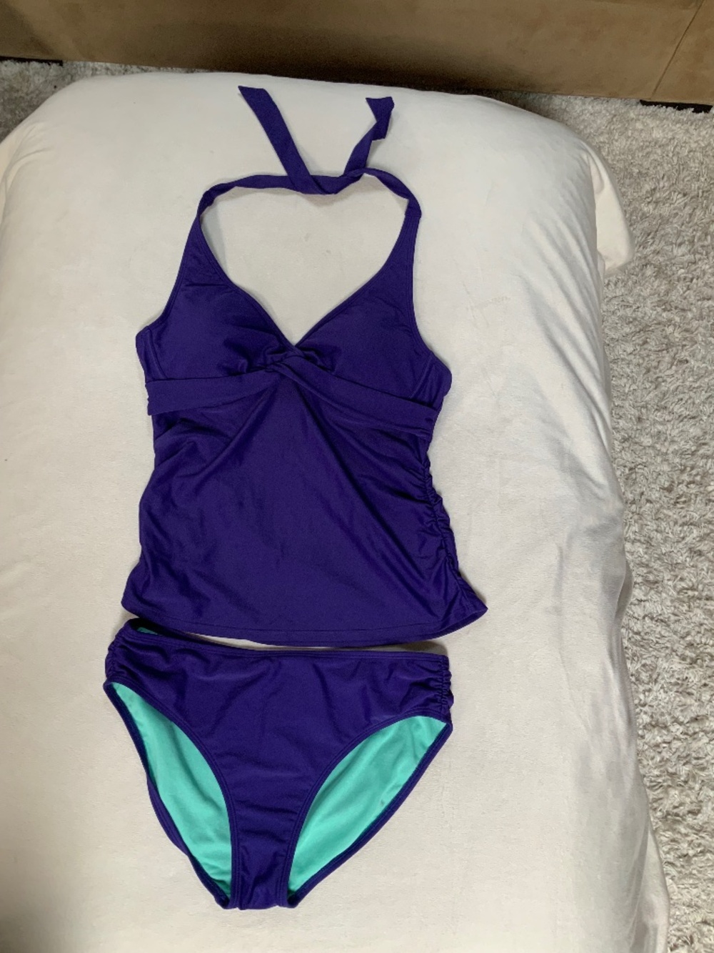 Athleta Purple M Tankini Swim Sporty Cabincore Adventure Cottagecore Americana
